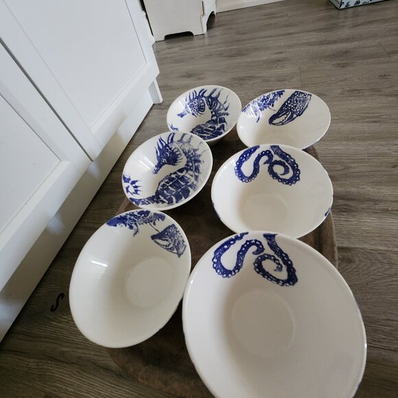 Vietri costiera cereal / fruit bowl set of 6 - Picture 3 of 8